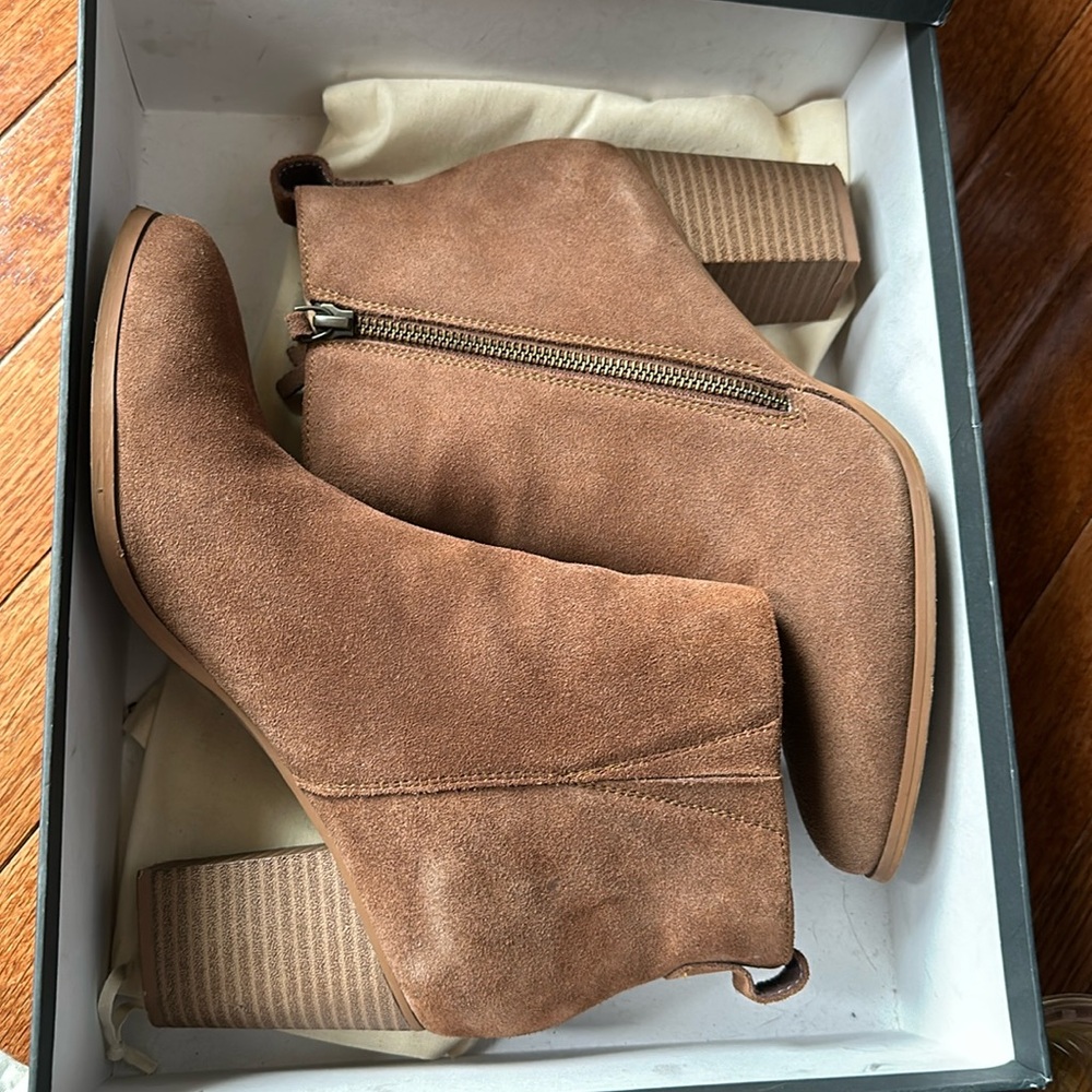 Susina Brown Suede Heeled Ankle Boots